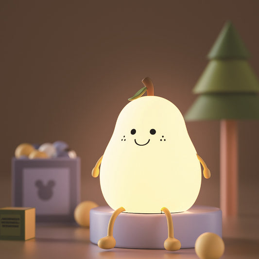 Creative Colorful Pear Duck Pear Night Light Pear Night Light Couple Gift Silicone Cute Night Light Sleeping Night Light